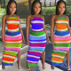 Sexy pit strip positioning print halter dress DL8093