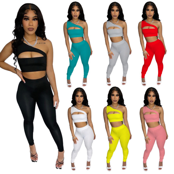 Nightclub solid color sexy non-standard two-piece vest TY00001