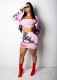 Fashion casual printing three-color long-sleeved three-piece suit TH217