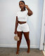 Fashion leisure sports pleated solid color two-piece suit JC7017
