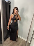 Women's solid color sexy dress JR3630