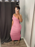 Ruched high elastic pit strip dress JR3632