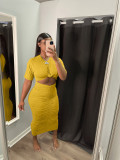 Women's solid color pleated dress JR3640