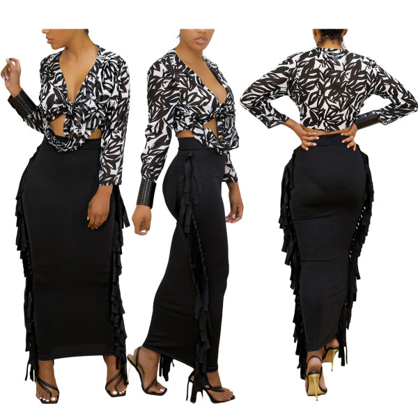 Women's fringed skirt JR3639