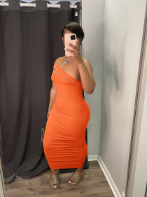 Ruched high elastic pit strip dress JR3632