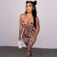 New Leopard Print Sexy Breasted Vest and Trousers Casual Suit S165494W