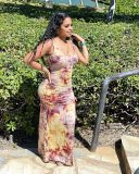 Fashion printed midi skirt plus size women's clothing JR3614
