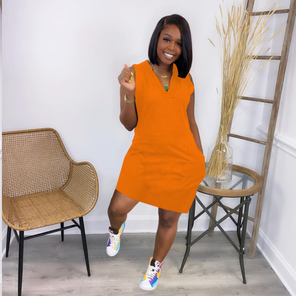 Plus size solid color dress plus size women's clothing JR3617
