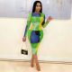 Fashion digital printing net yarn dress Y5197
