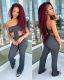 Sexy fashion personality slim ribbed suit LS6450