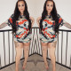 Fashion camouflage print dress LS8001