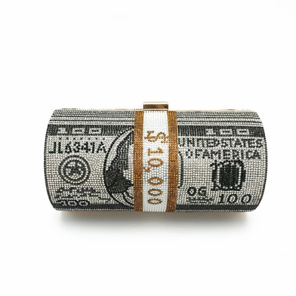 Fashion Full Diamond Cylinder Dollar Shoulder Bag Women Hangbag  CL0099