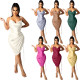 Fashion women's dress with solid color sling bag hip dress X9312