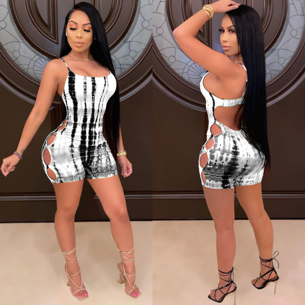 Digital Printed Jumpsuit Sexy Halter Halter Women's Nightclub Style One-piece W8211-1