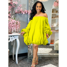 New street fashion loose short skirt solid color strapless dress D88117