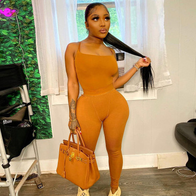New summer slim sling jumpsuit tight-fitting casual pants suit S155125K