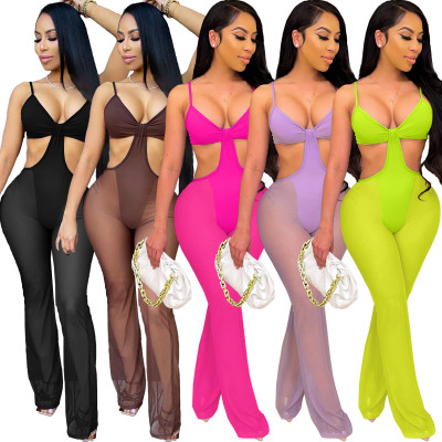 Mesh sexy beach bikini jumpsuit swimsuit L242