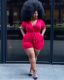 Sexy solid color belt deep V jumpsuit Y10006