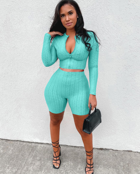 Leisure sports long-sleeved cardigan yoga two-piece suit L238