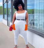 Fashion wide-leg casual plus size vest jumpsuit Y10011