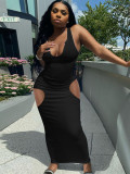 Camisole, deep V-neck, slim sexy long dress L240