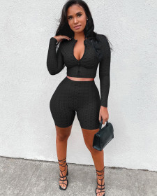 Leisure sports long-sleeved cardigan yoga two-piece suit L238