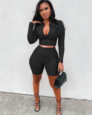 Leisure sports long-sleeved cardigan yoga two-piece suit L238