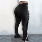 Pure color edge striped sports casual pants trousers TC088