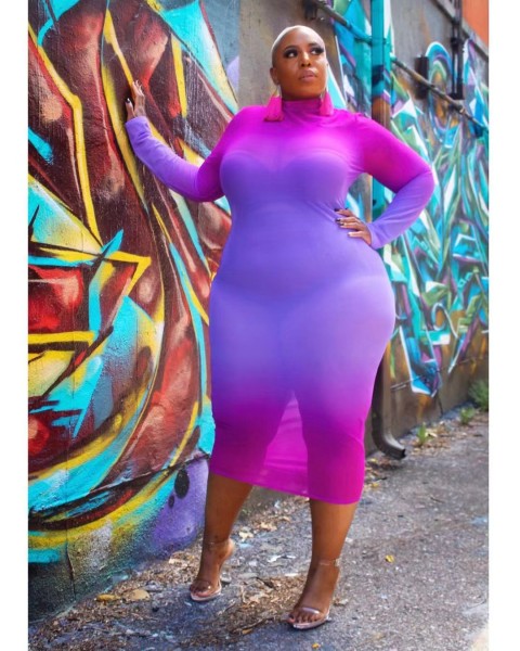Plus size clothing fashion casual tie-dye printed dress women Q77228-1