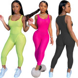 Mesh fabric vest sexy jumpsuit L214
