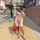 Loose big T-shirt dress sexy bikini print dress F169