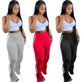 Pure color edge striped sports casual pants trousers TC088