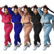 Women's solid color zipper sports suit fashion casual two-piece suit TC089