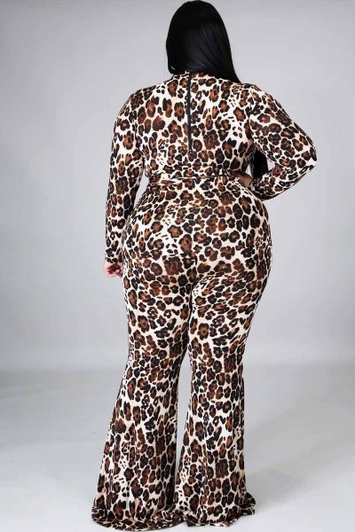 Fashionable European and American women's leopard print casual jumpsuit Q7137