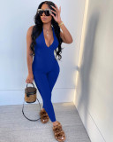 Hanging striped chest-wrapped strappy jumpsuit trousers L251