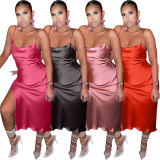 Sling adjustment buckle slit dress L256