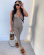 Hanging striped chest-wrapped strappy jumpsuit trousers L251