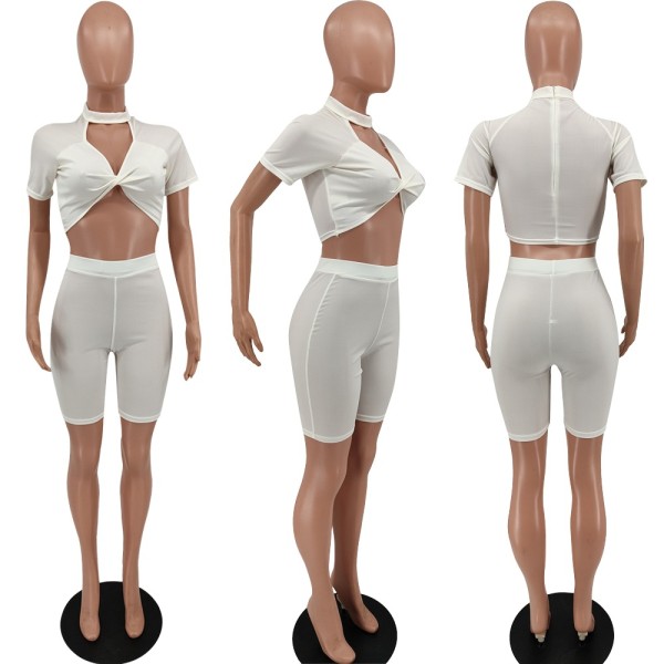 Fashion casual solid color pit strip suit XY8065
