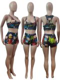 Letter cartoon sports personality positioning printing suit XY88073
