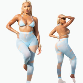 Swimsuit see-through mesh trousers, long skirt, three-piece suit FFD1124
