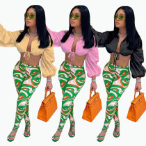 Autumn fashion solid color lantern sleeve shirt FFD1125 Autumn fashion solid color lantern sleeve shirt FFD1125