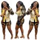 2021 casual printed rich shirt + shorts two-piece suit K7011