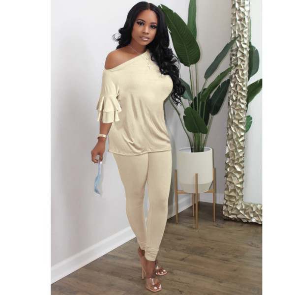Women's flared sleeve loose suit XY8056
