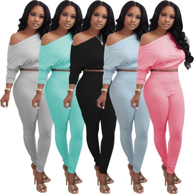 Sexy fashion casual oblique collar strapless high waist suit XY8027
