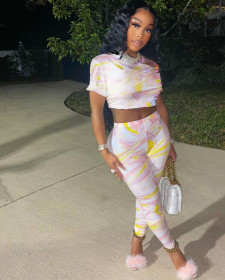 Sexy fashion print suit XY8062