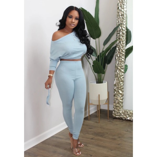 Sexy fashion casual oblique collar strapless high waist suit XY8027