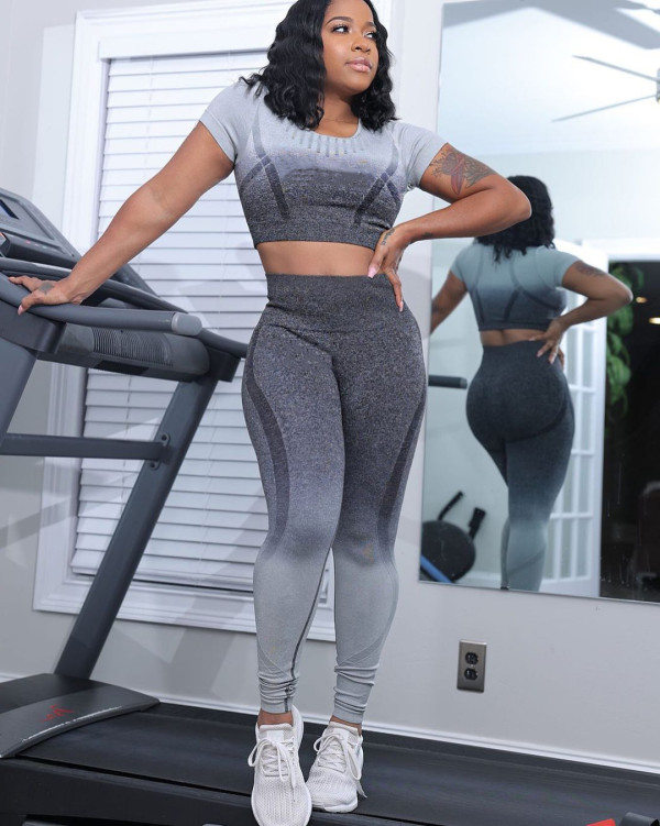 Positioning printed long-sleeved sports suit XY8058