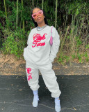 Round Neck Long Sleeve Sweatshirt Pocket Solid Color Sweatshirt Set X8038