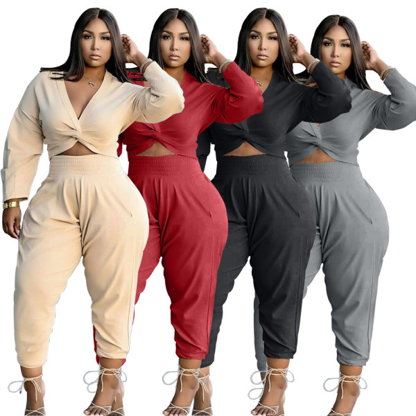 Women's casual suit solid color Q68016