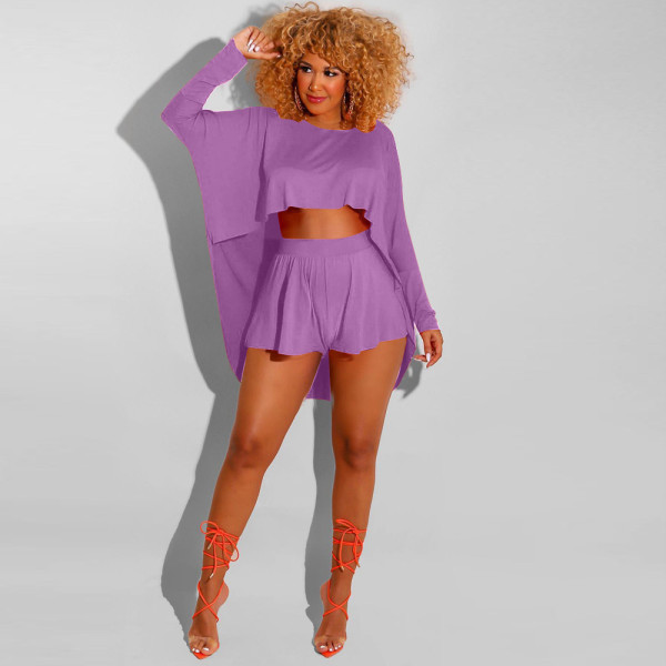 Sexy fashion casual loose bat top shorts suit XY8066